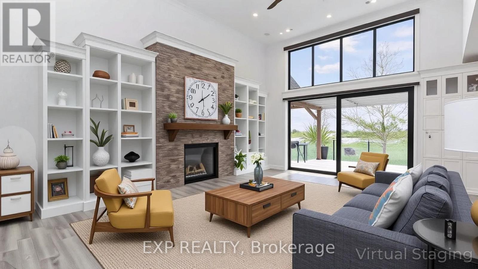 Virtually staged - alternative living room decor - 253 - 9861 Glendon Drive, Middlesex Centre (Komoka), ON