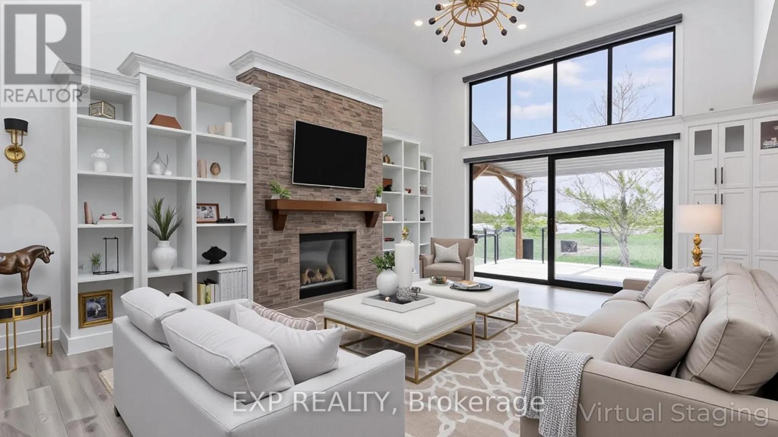 Virtually staged - alternative living room decor - 253 - 9861 Glendon Drive, Middlesex Centre (Komoka), ON