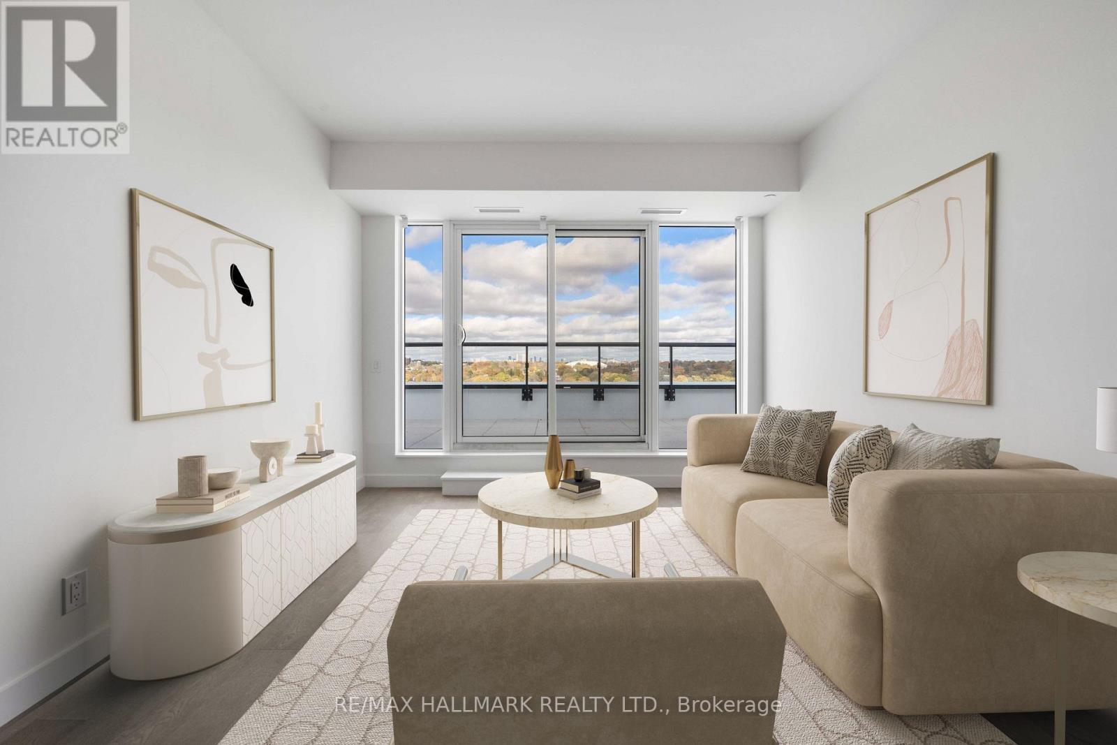 Virtually Staged - 1310 - 1050 Eastern Avenue, Toronto, ON - Indoor Photo Showing Living Room