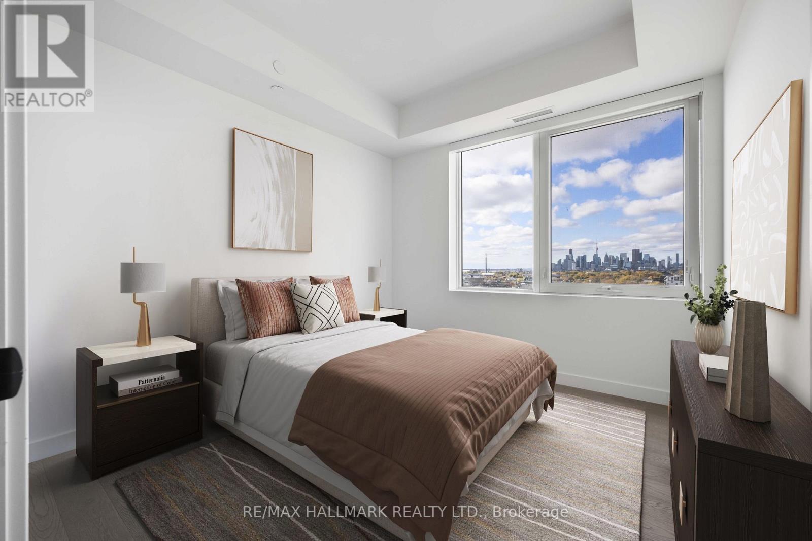 Virtually Staged - 1310 - 1050 Eastern Avenue, Toronto, ON - Indoor Photo Showing Bedroom