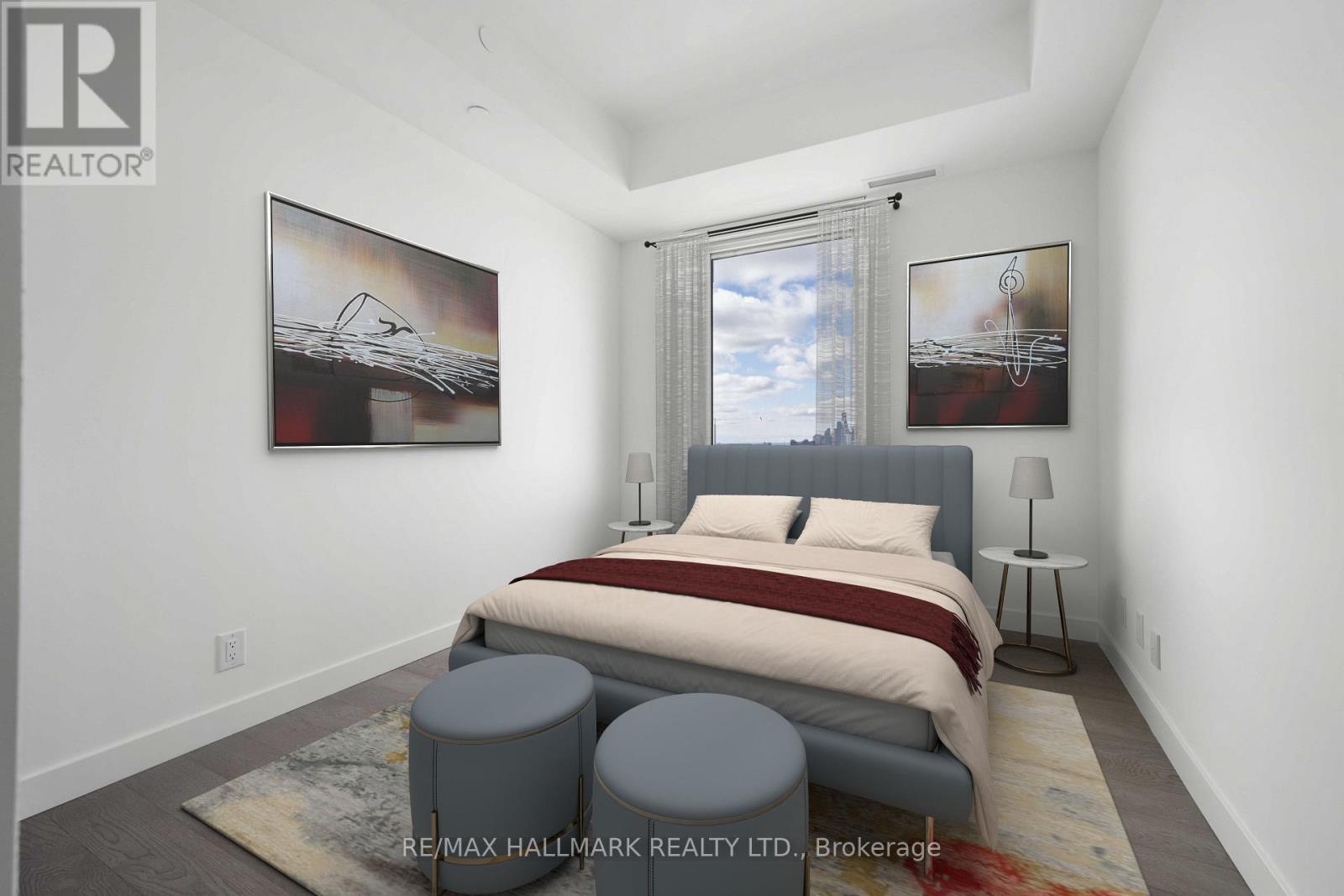 Virtually Staged - 1310 - 1050 Eastern Avenue, Toronto, ON - Indoor Photo Showing Bedroom