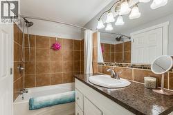 Full bathroom on the upper level -