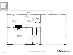 Main/entry level floor plan & garage -