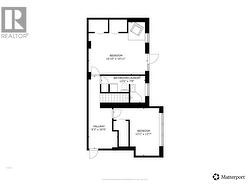 2 Bed Suite - Lower level floor plan with access to outdoor space under the deck -