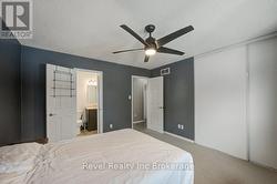 Primary bedroom with cheater door to bathroom -