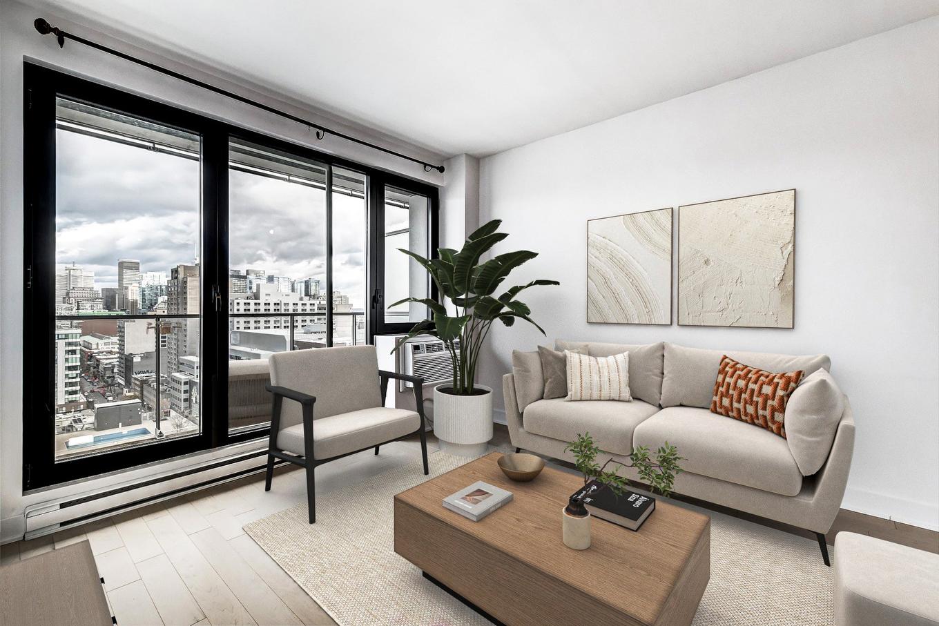 Living room - 1950-1414 Rue Chomedey, Montréal (Ville-Marie), QC - Indoor Photo Showing Living Room