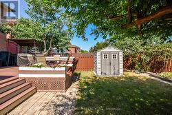 Fully fenced, private backyard. -