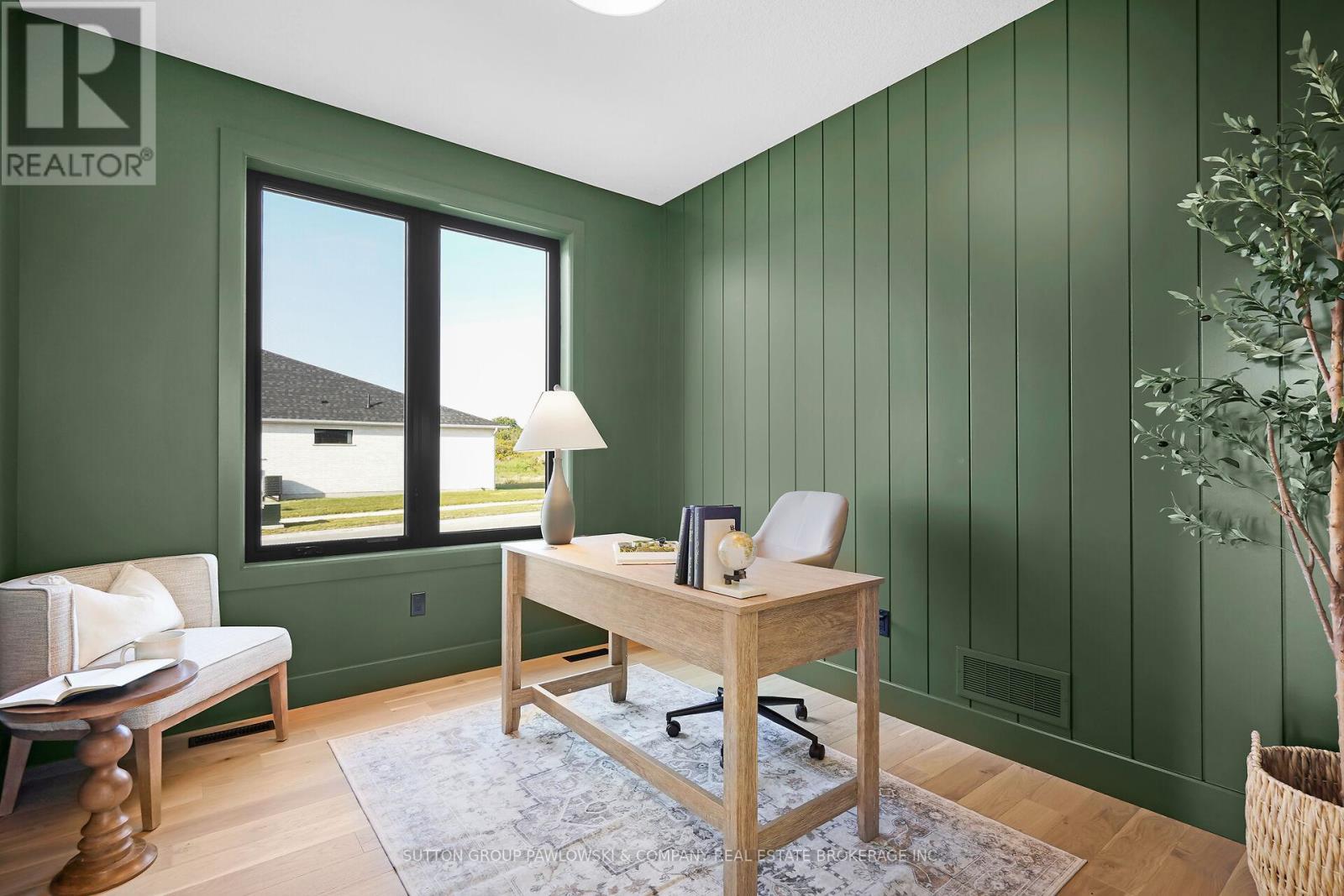 Photos are of model & show upgrades not included. - Lot #52 - 65 Arrowwood Path, Middlesex Centre (Ilderton), ON - Indoor Photo Showing Office