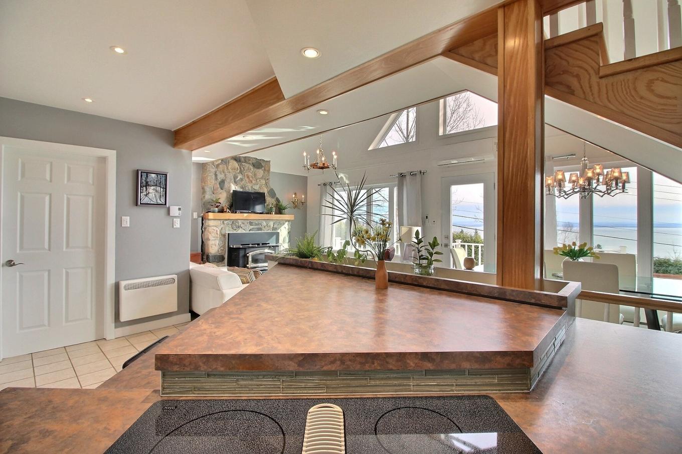 Kitchen - 1805 Boul. Malcolm-Fraser, La Malbaie, QC - Indoor With Fireplace