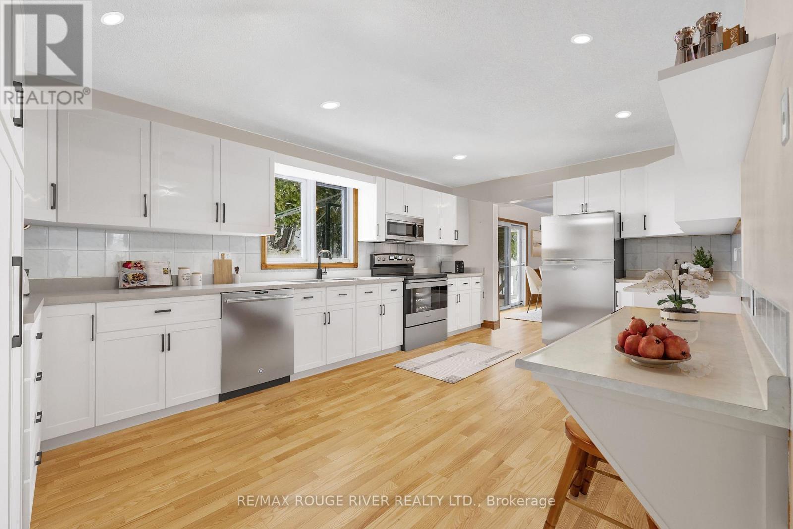 virtually staged floor cupboards, appliances - 222 Cordova Road, Marmora And Lake (Marmora Ward), ON - Indoor Photo Showing Kitchen With Upgraded Kitchen