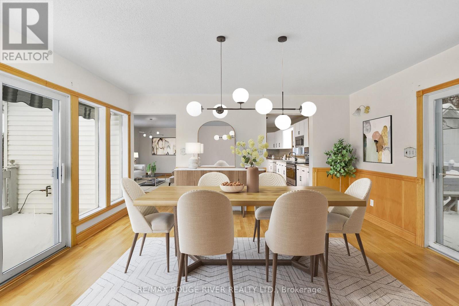 virtually staged light fixture - 222 Cordova Road, Marmora And Lake (Marmora Ward), ON - Indoor Photo Showing Dining Room