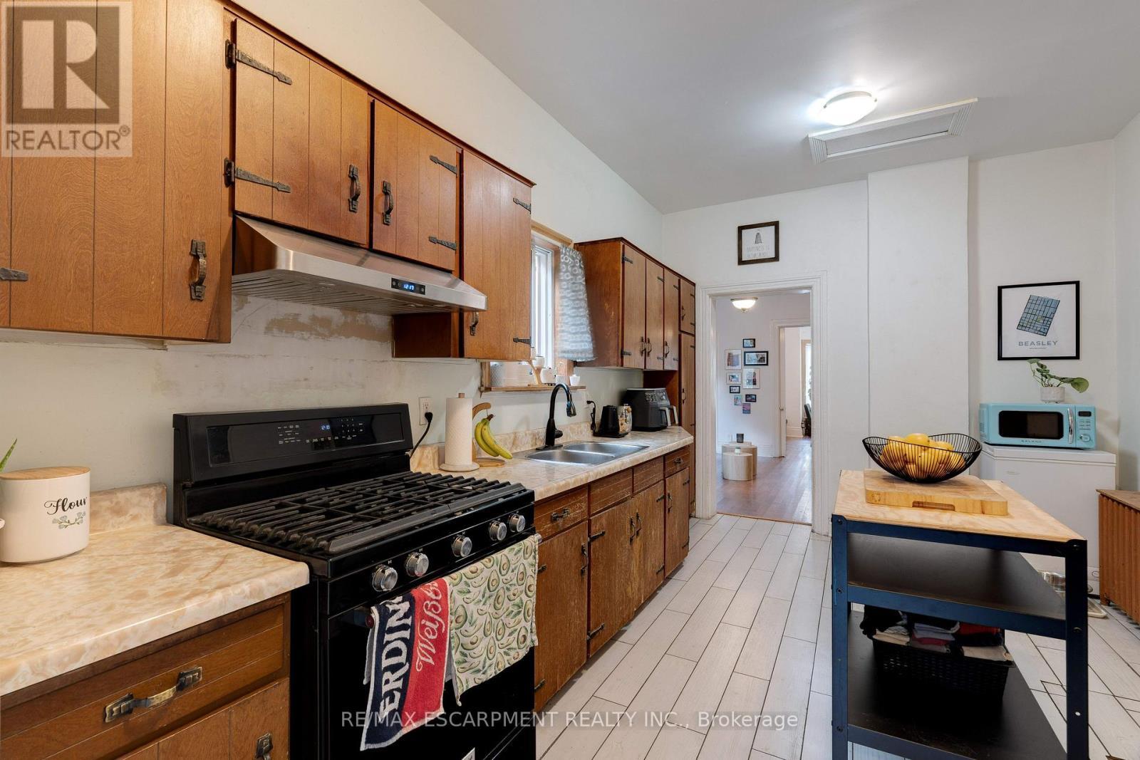 132 Ferguson Avenue N, Hamilton, ON - Indoor Photo Showing Kitchen With Double Sink