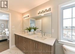 Dual vanities with quartz countertop -