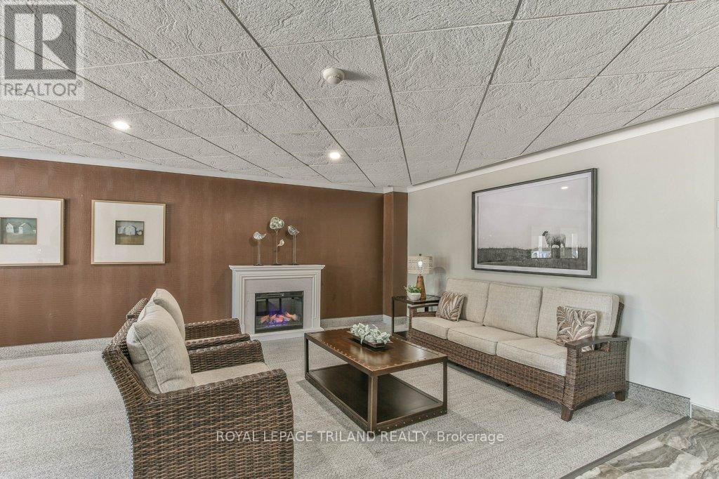 505 - 500 Talbot Street, London East (East F), ON - Indoor Photo Showing Living Room With Fireplace