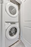 Upstairs stacked Laundry closet -