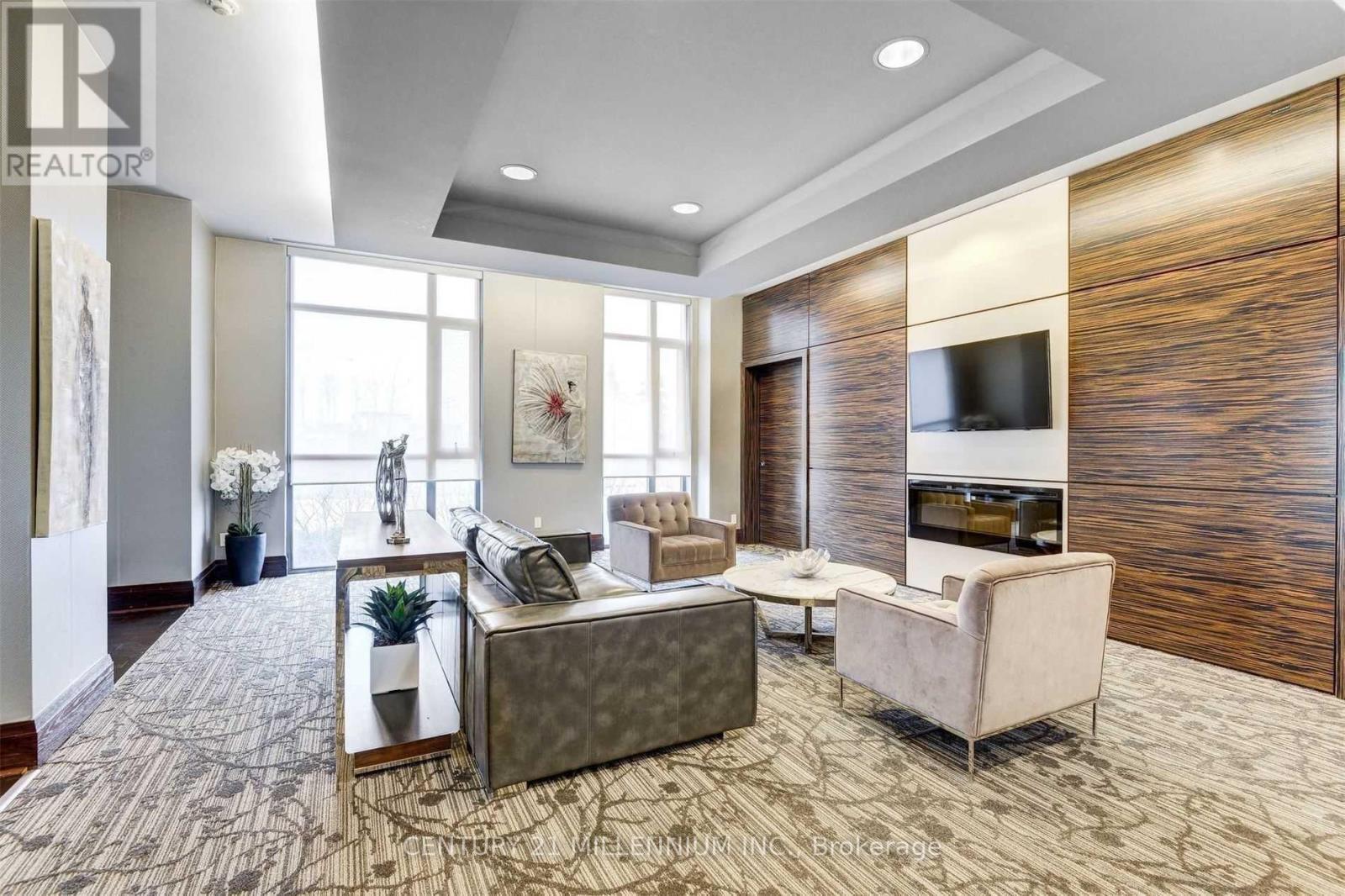 1602 - 339 Rathburn Road W, Mississauga, ON - Indoor With Fireplace