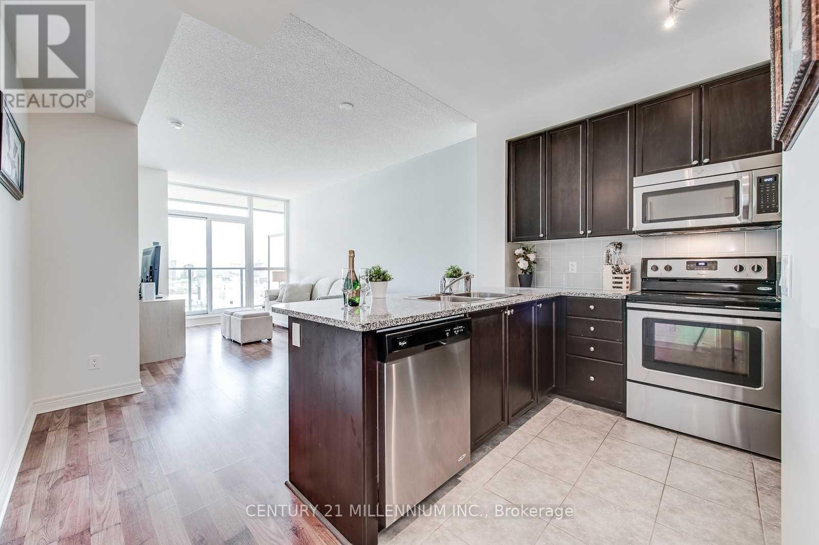 1602 - 339 Rathburn Road W, Mississauga, ON - Indoor Photo Showing Kitchen With Stainless Steel Kitchen