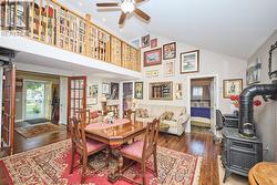 View of main floor bedrooms from the dining area -