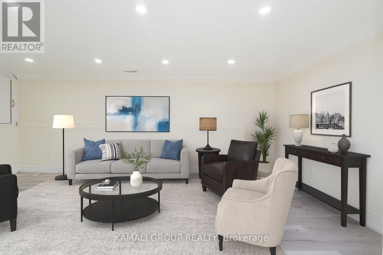 Virtually Staged Livingroom - Bsmt - 315 Bunting Road, St. Catharines, ON - Indoor Photo Showing Living Room