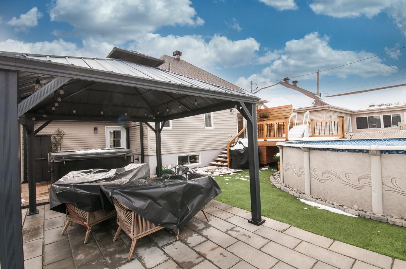 Backyard - 109 Rue Joseph-Charles-Coallier, Saint-Jean-Sur-Richelieu, QC - Outdoor With Above Ground Pool With Exterior
