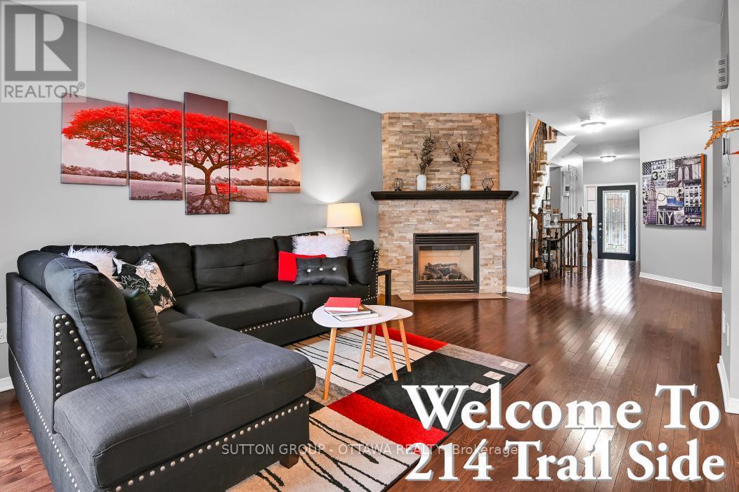 214 Trail Side Circle, Ottawa, ON - Indoor Photo Showing Living Room With Fireplace