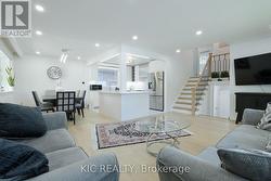 Bright,renovated open-concept living & dining area -