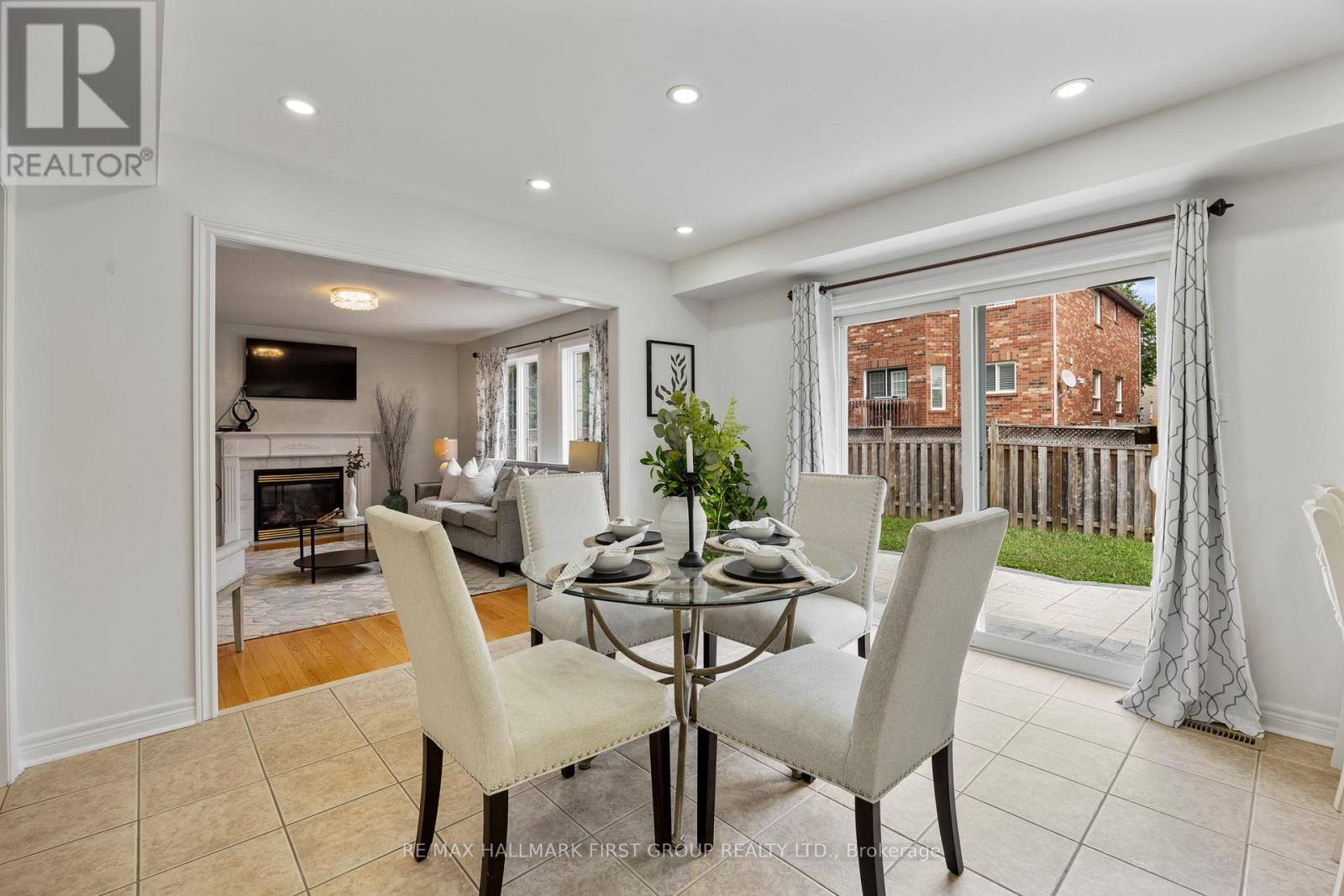 19 Ballgrove Crescent, Ajax, ON - Indoor Photo Showing Dining Room With Fireplace