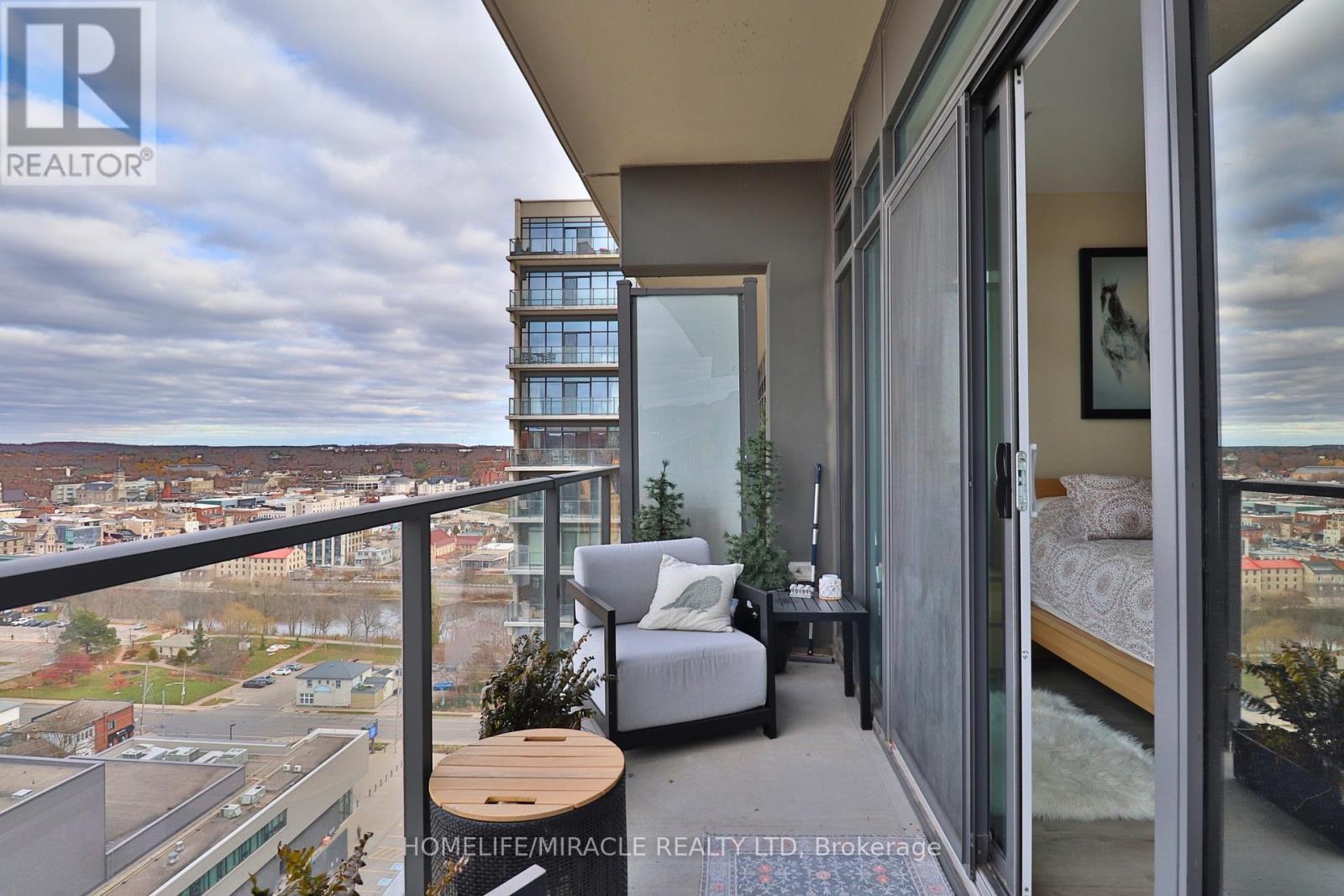 1502 - 15 Glebe Street, Cambridge, ON - Outdoor With Balcony With View With Exterior