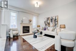 Family Room with fireplace and over look kitchen -