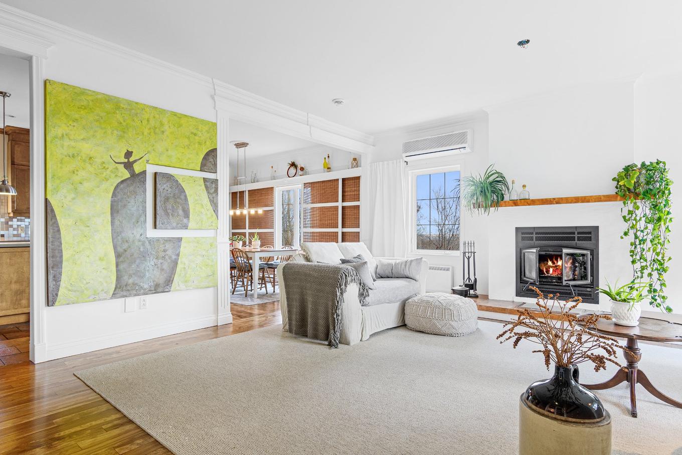 Living room - 18 Rue Du Vieux-Verger, Brownsburg-Chatham, QC - Indoor Photo Showing Living Room With Fireplace
