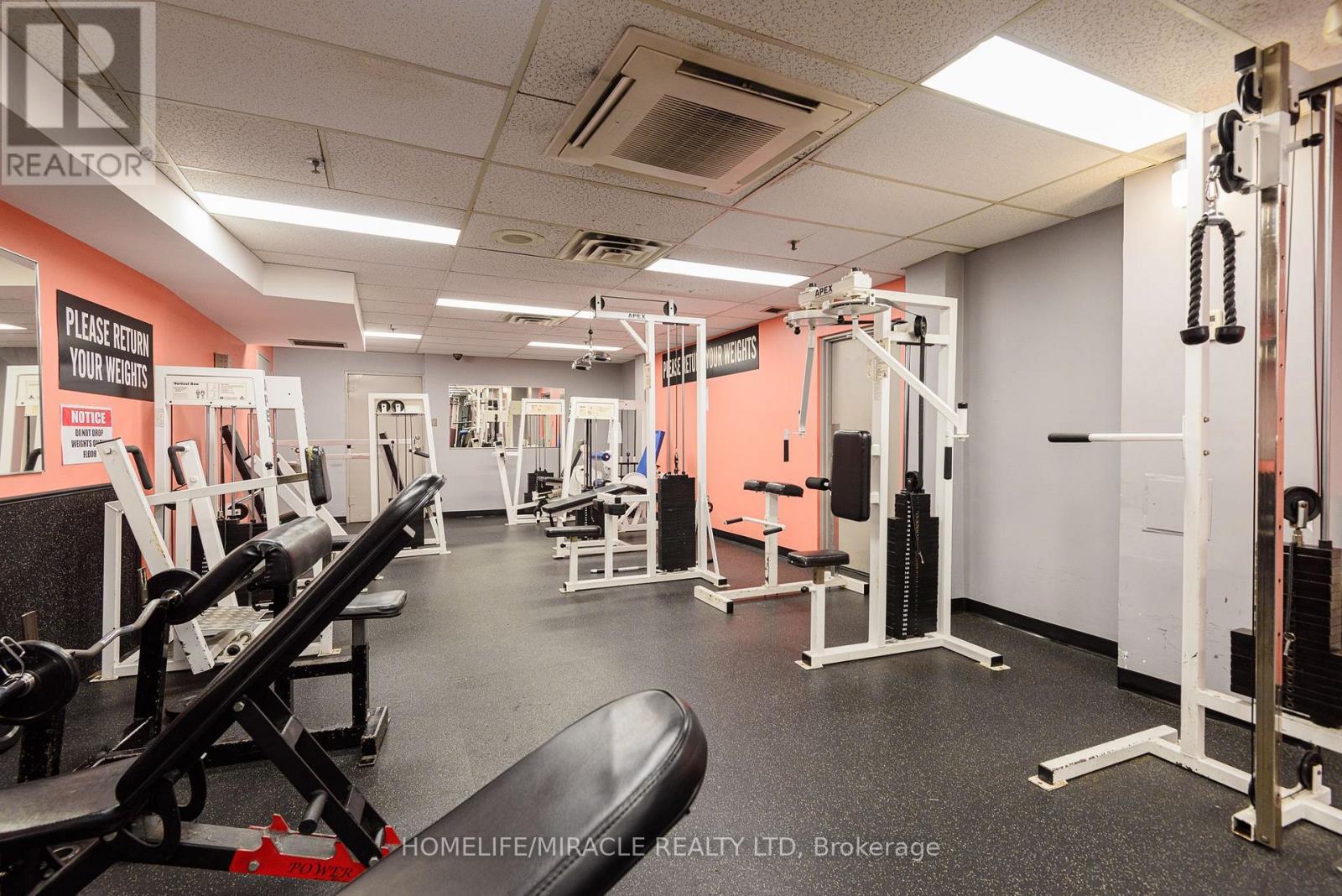 1201 - 714 The West Mall, Toronto, ON - Indoor Photo Showing Gym Room