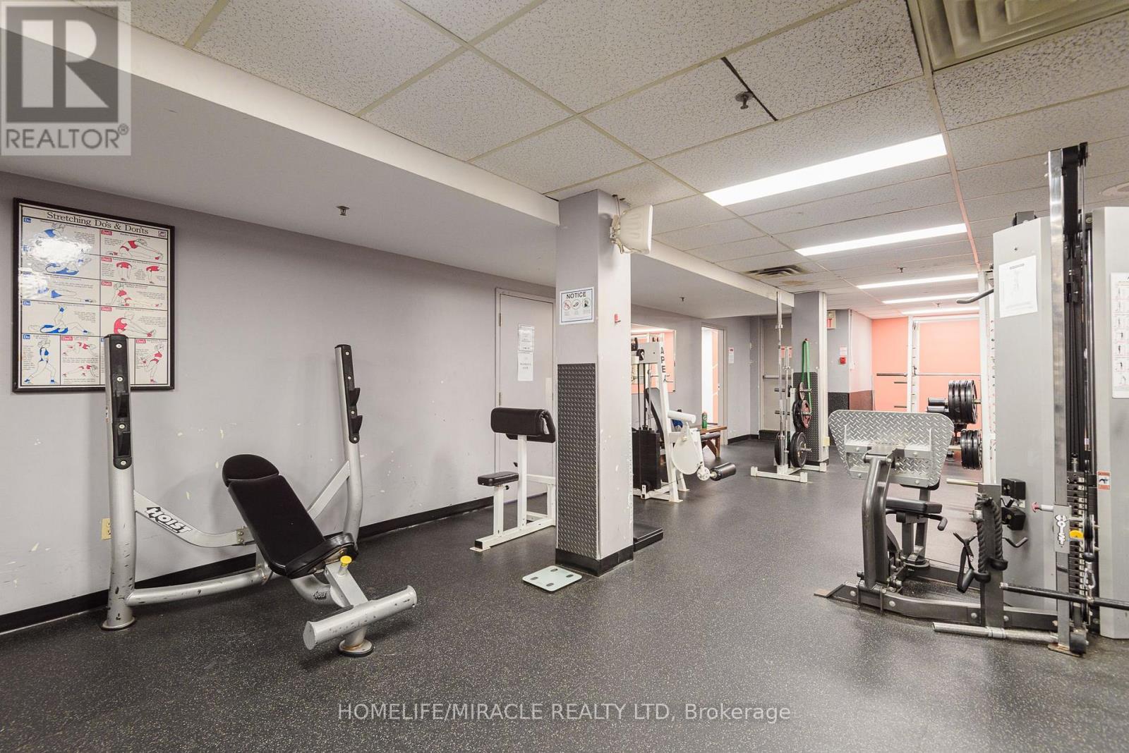 1201 - 714 The West Mall, Toronto, ON - Indoor Photo Showing Gym Room