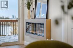 Detailed view of wood finished floors and baseboards -