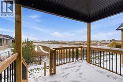 View of snow covered deck -