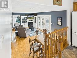 Kitchen overlooks dining area and family room -