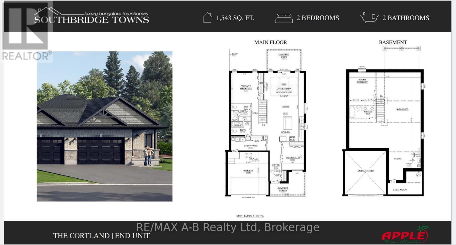 Exterior End Unit with interior layout - 32 Quartz Street, East Zorra-Tavistock (Tavistock), ON - Other