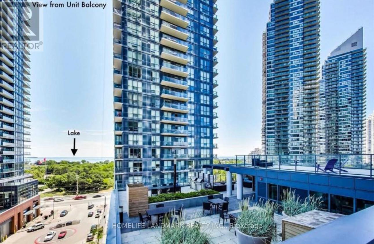 907 - 2220 Lake Shore Boulevard W, Toronto, ON - Outdoor With Balcony With Facade
