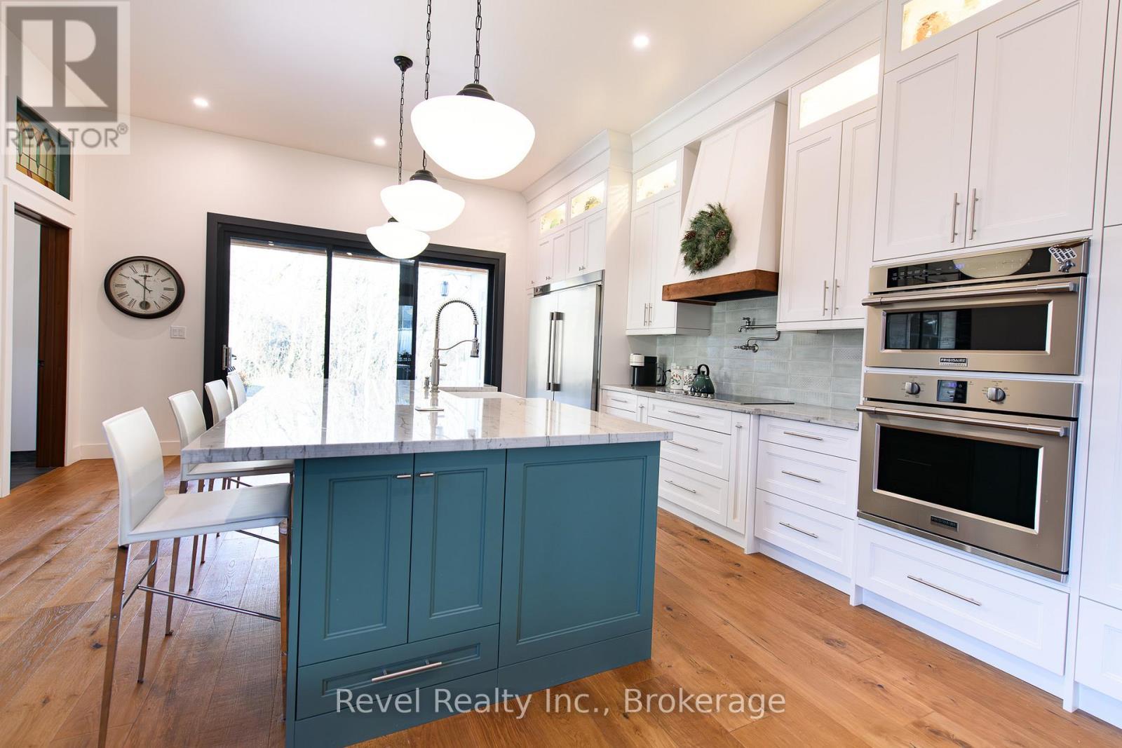 Custom Kitchen with original schoolhouse lighting - 2331 N Nottawasaga 6 Concession, Clearview (Batteaux), ON - Indoor Photo Showing Kitchen With Upgraded Kitchen