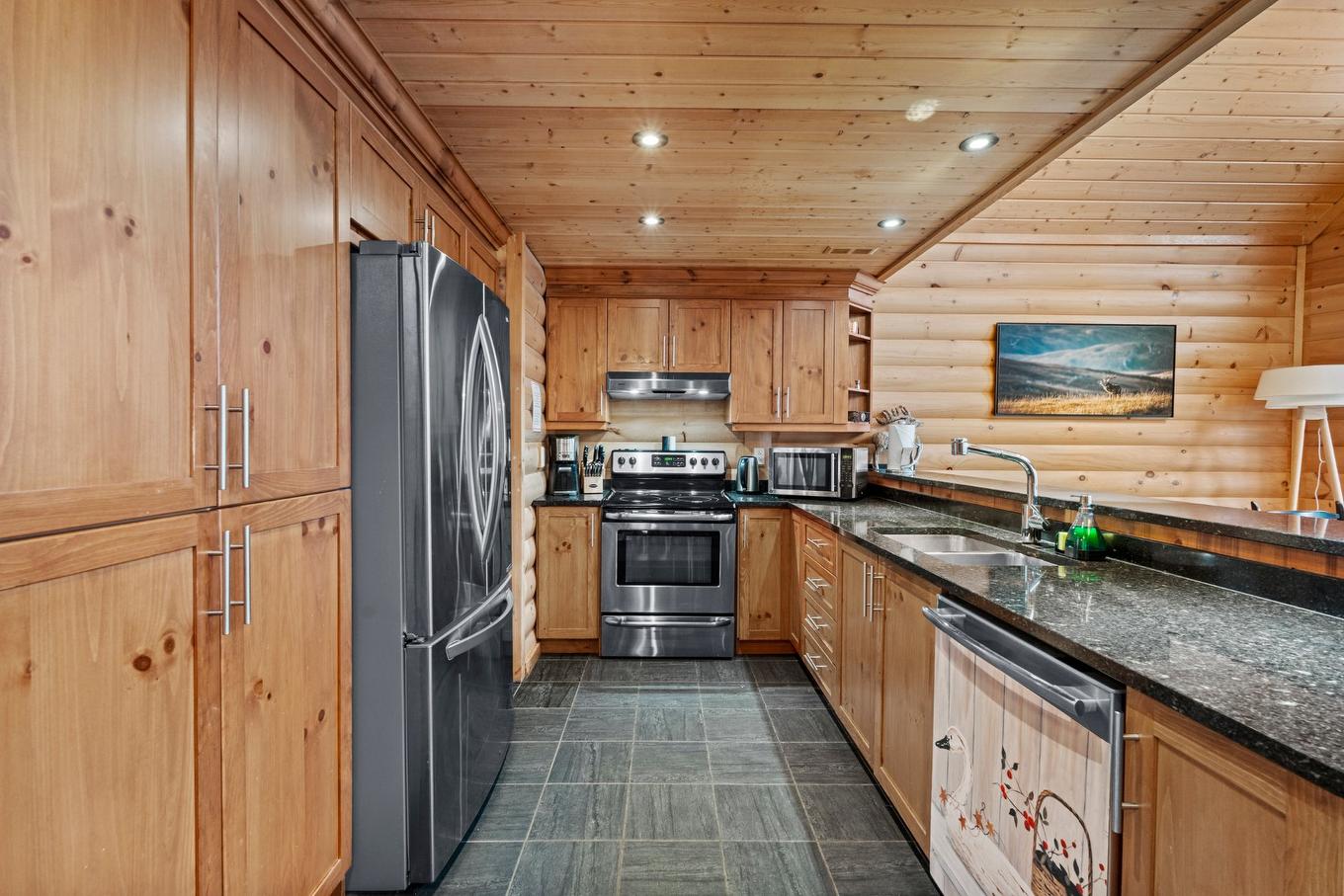 Cuisine - 147 Ch. Du Pavillon-Kanata, Amherst, QC - Indoor Photo Showing Kitchen With Double Sink