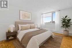 Staged bedroom showing potential for furniture -