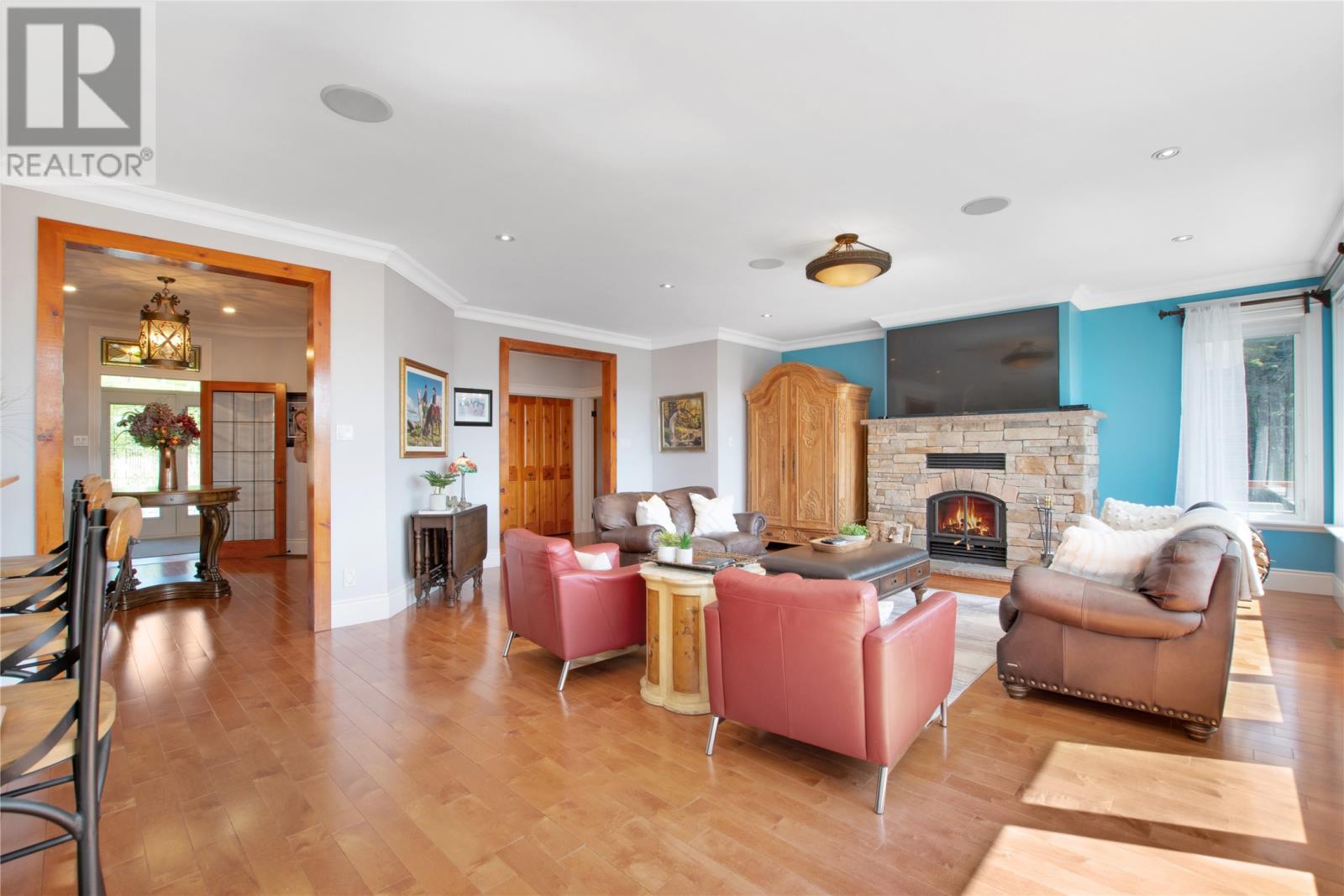 223 Olivers Pond Road, Portugal Cove-St. Philips, NL - Indoor Photo Showing Living Room With Fireplace