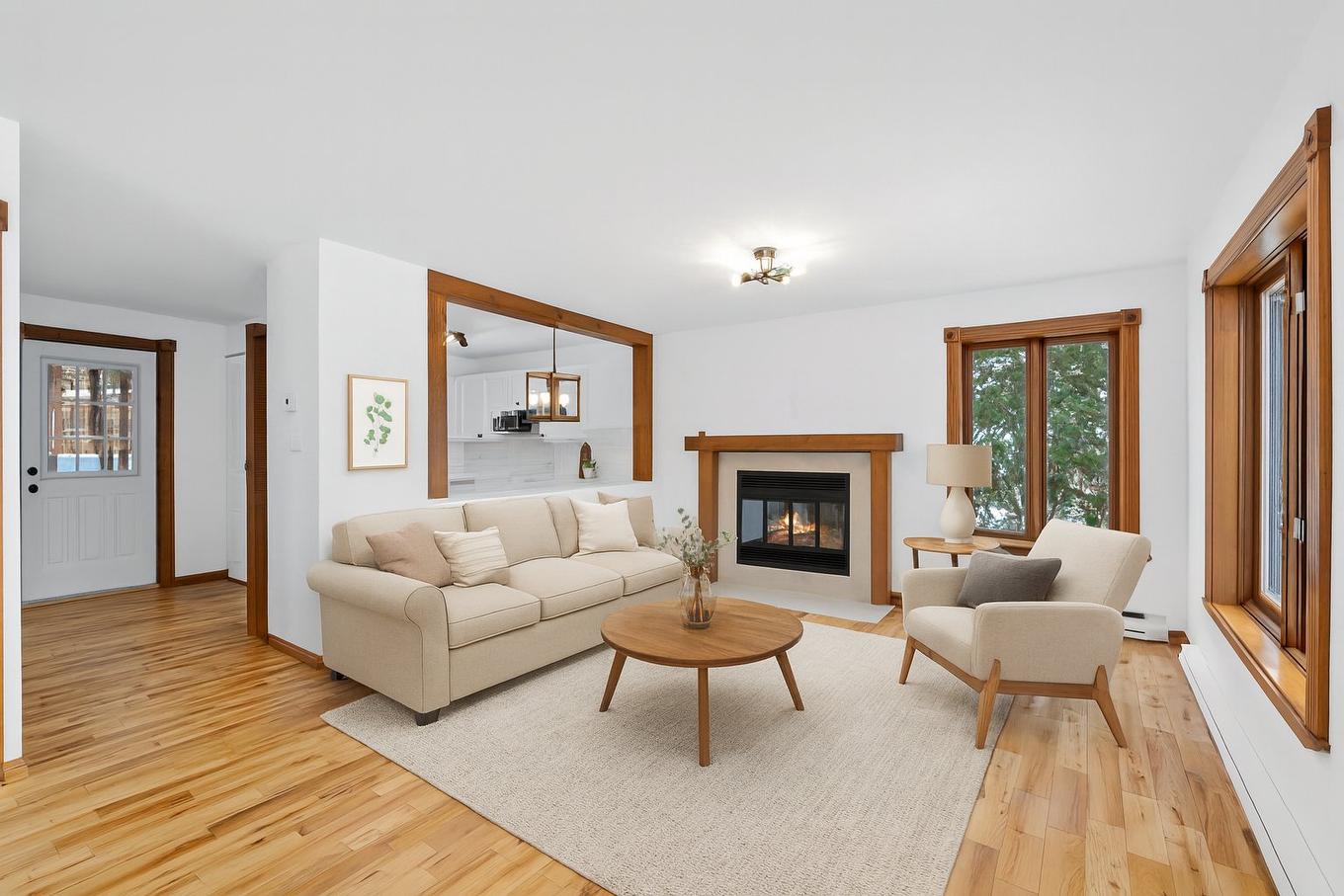 Salon - 2351 Rue De L'Église, Val-David, QC - Indoor Photo Showing Living Room With Fireplace