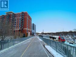 Transitway beside building -