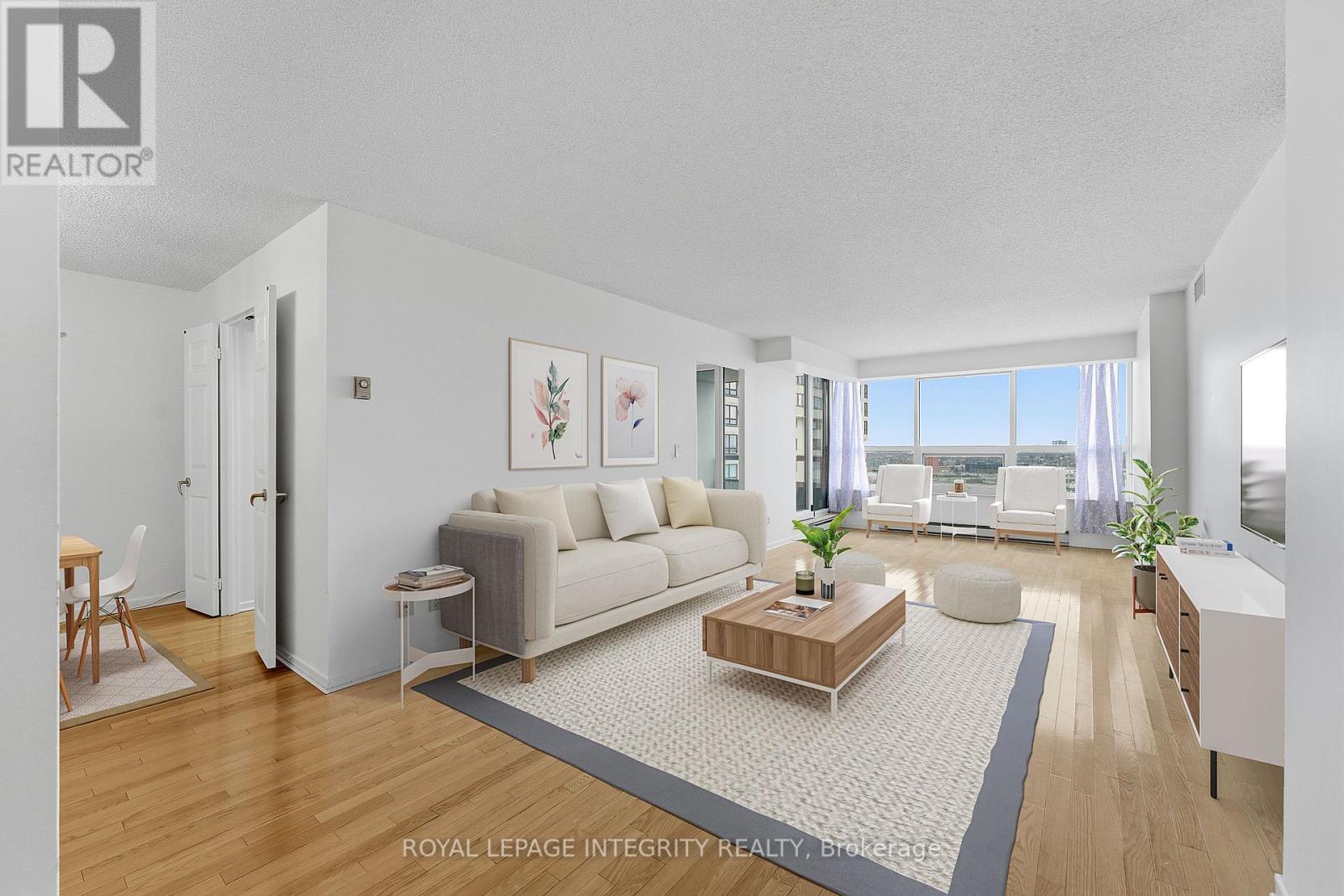 virtually staged for inspiration - 2303 - 1510 Riverside Drive, Ottawa, ON - Indoor Photo Showing Living Room