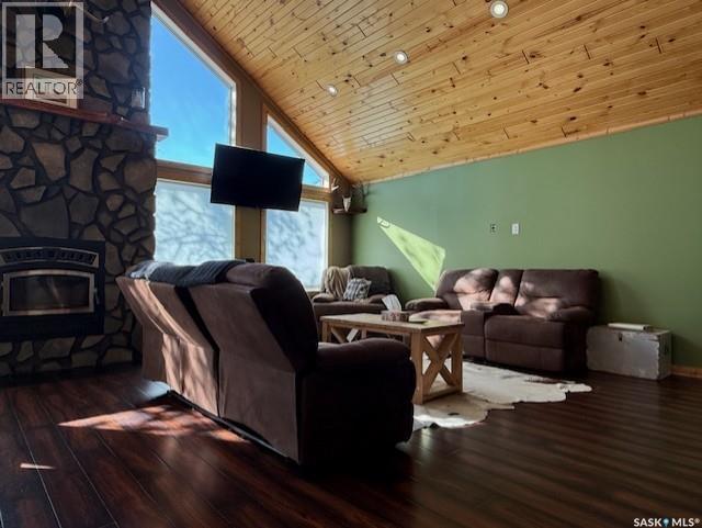 152 Criddle Avenue, Crooked Lake, SK - Indoor Photo Showing Living Room With Fireplace