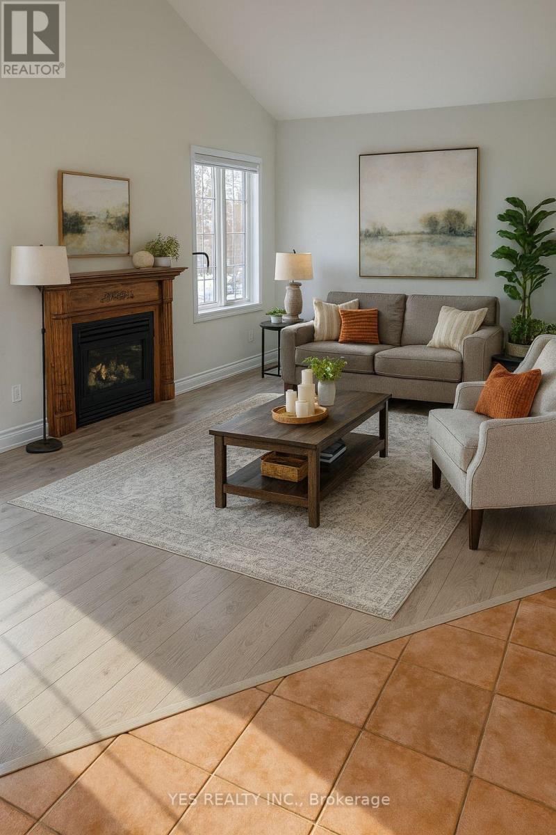 24 Twin Willow Crescent, Brampton, ON - Indoor Photo Showing Living Room With Fireplace