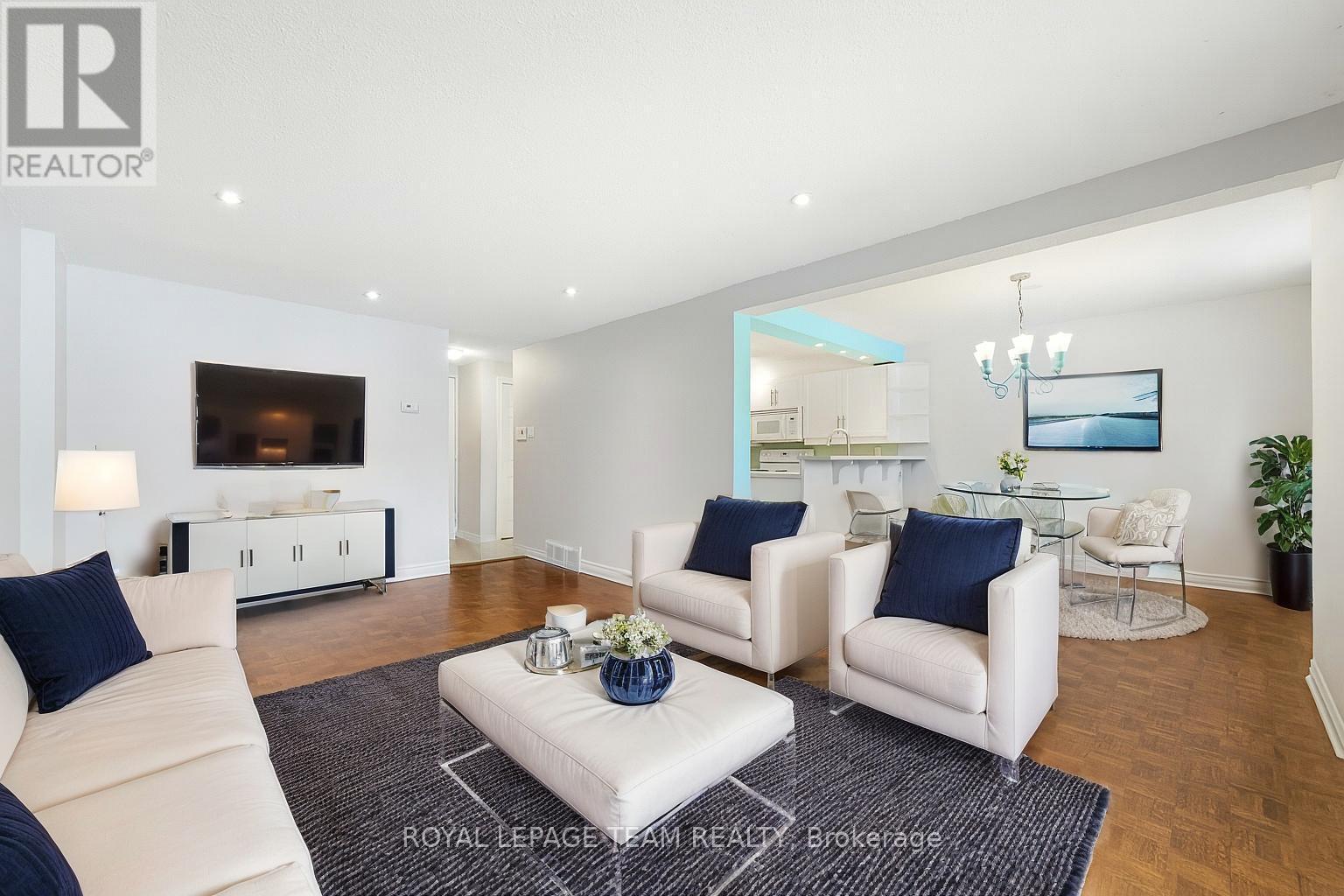 Virtually Enhanced Living Room & Dining Room Decor - 54 - 227 Ridgepark Private, Ottawa, ON - Indoor Photo Showing Living Room