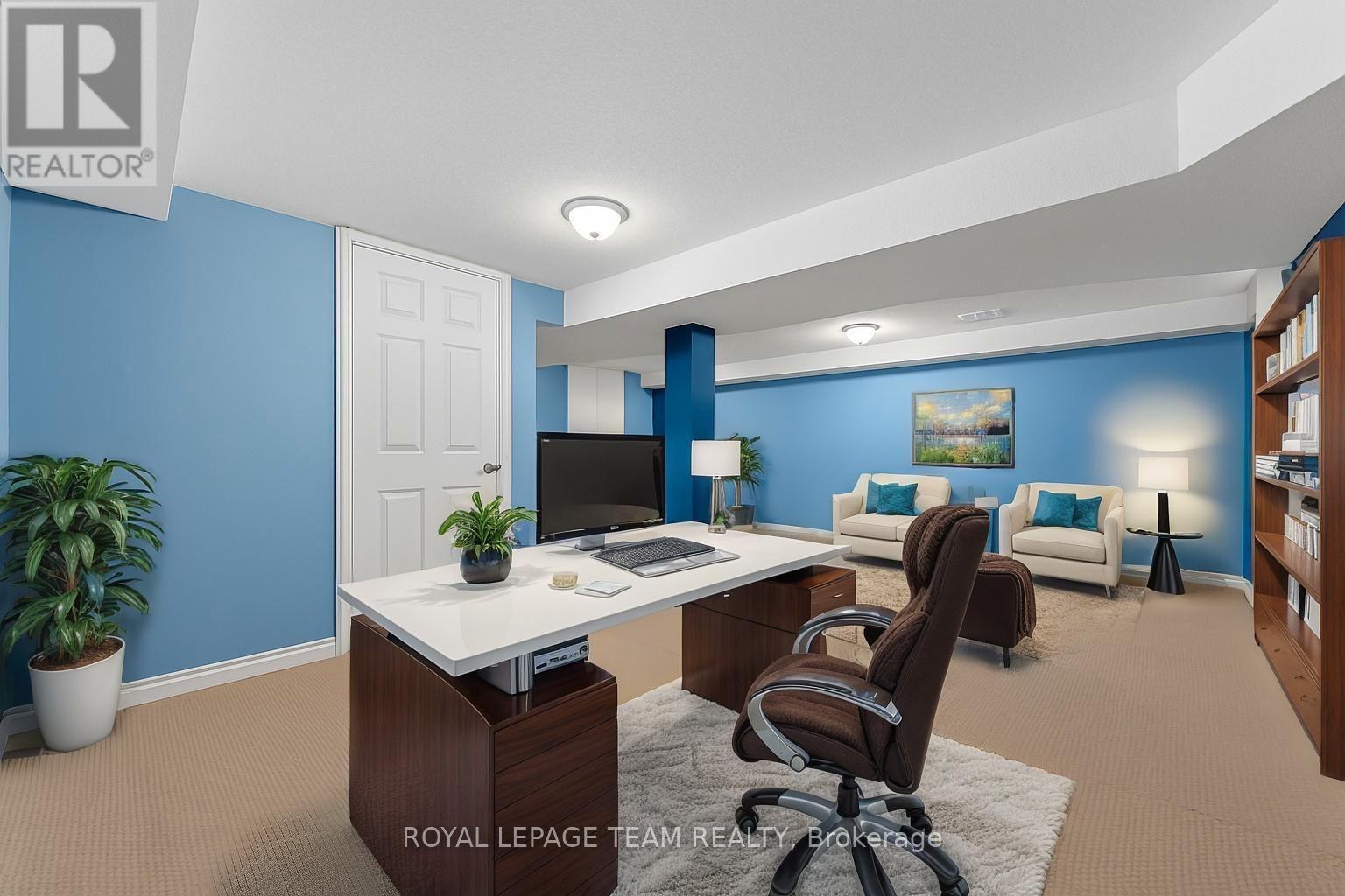 Virtual Removal & replaced furnishings as Workspac - 54 - 227 Ridgepark Private, Ottawa, ON - Indoor Photo Showing Office