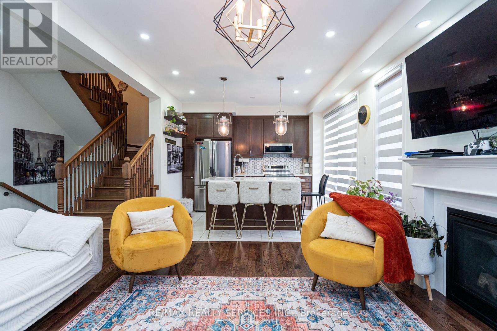 11 Cyclone Trail, Brampton, ON - Indoor Photo Showing Living Room With Fireplace