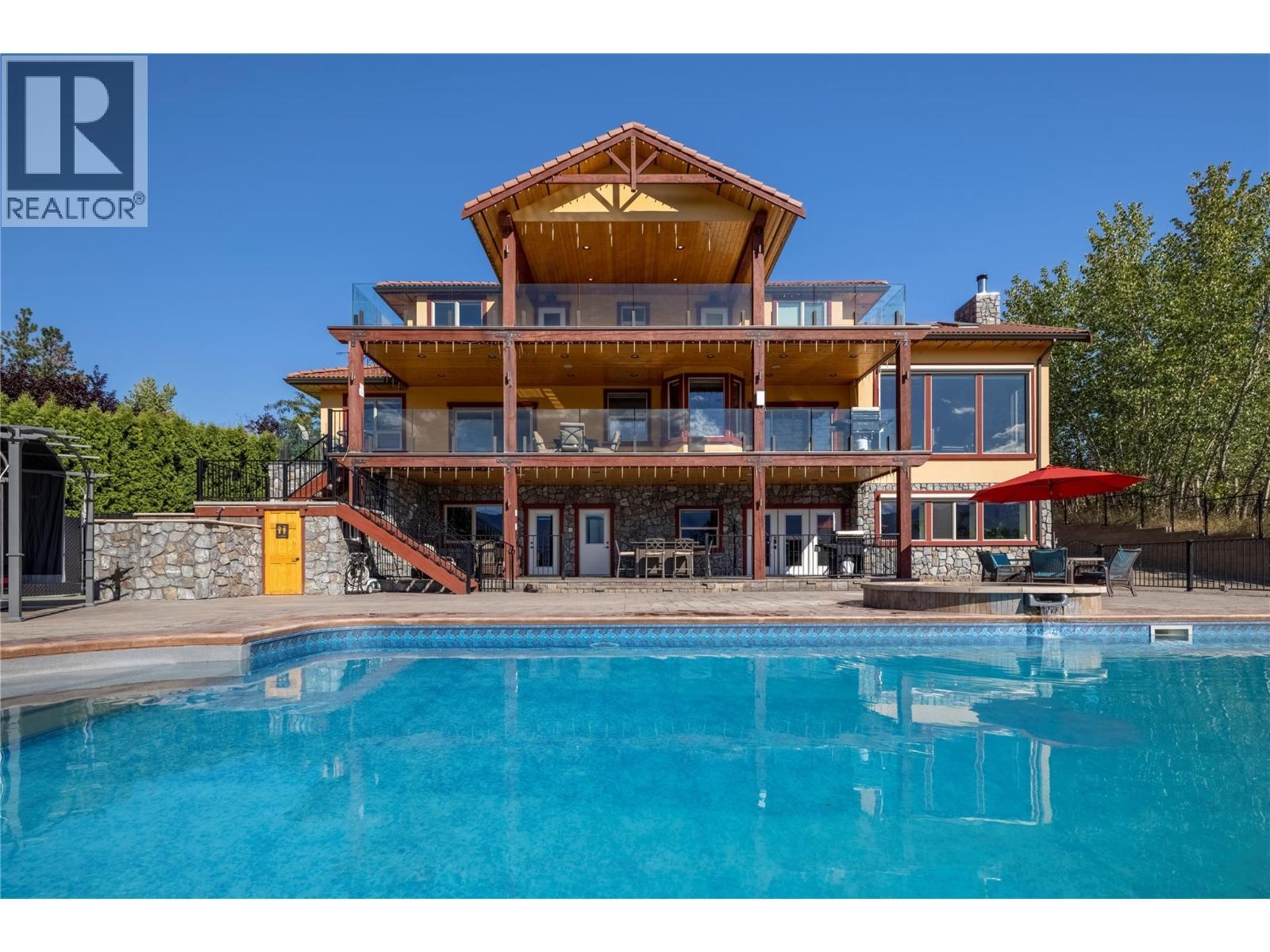 1727 Davidson Road, Lake Country, BC - Outdoor With In Ground Pool With Balcony